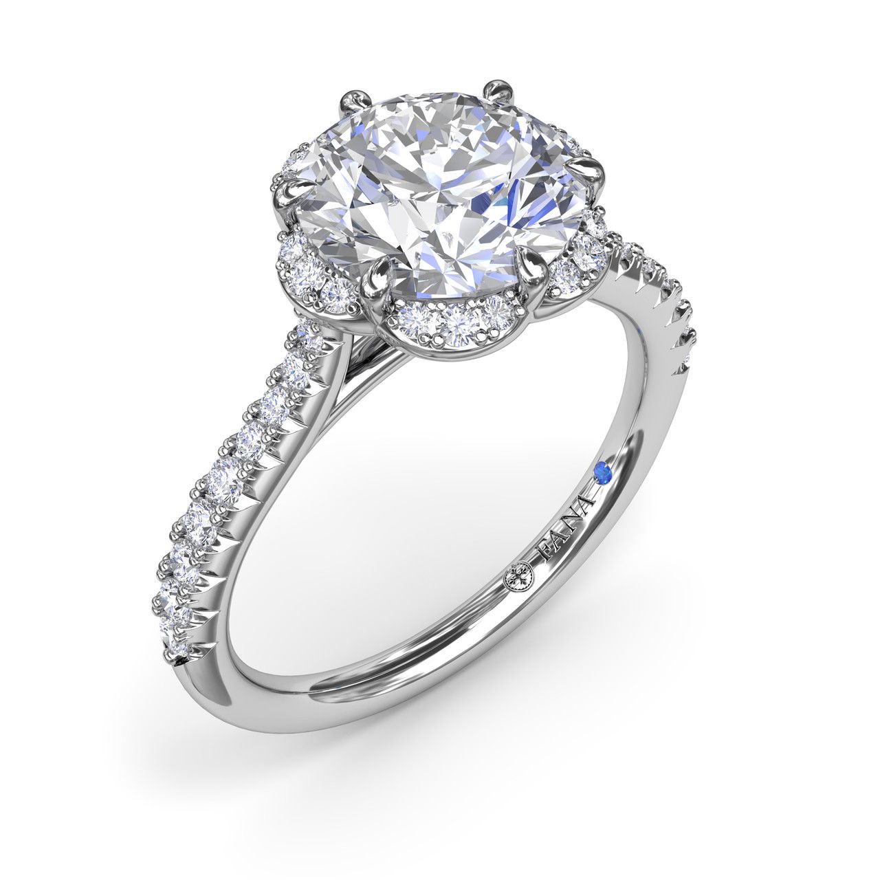 Round Halo Engagement Ring Setting