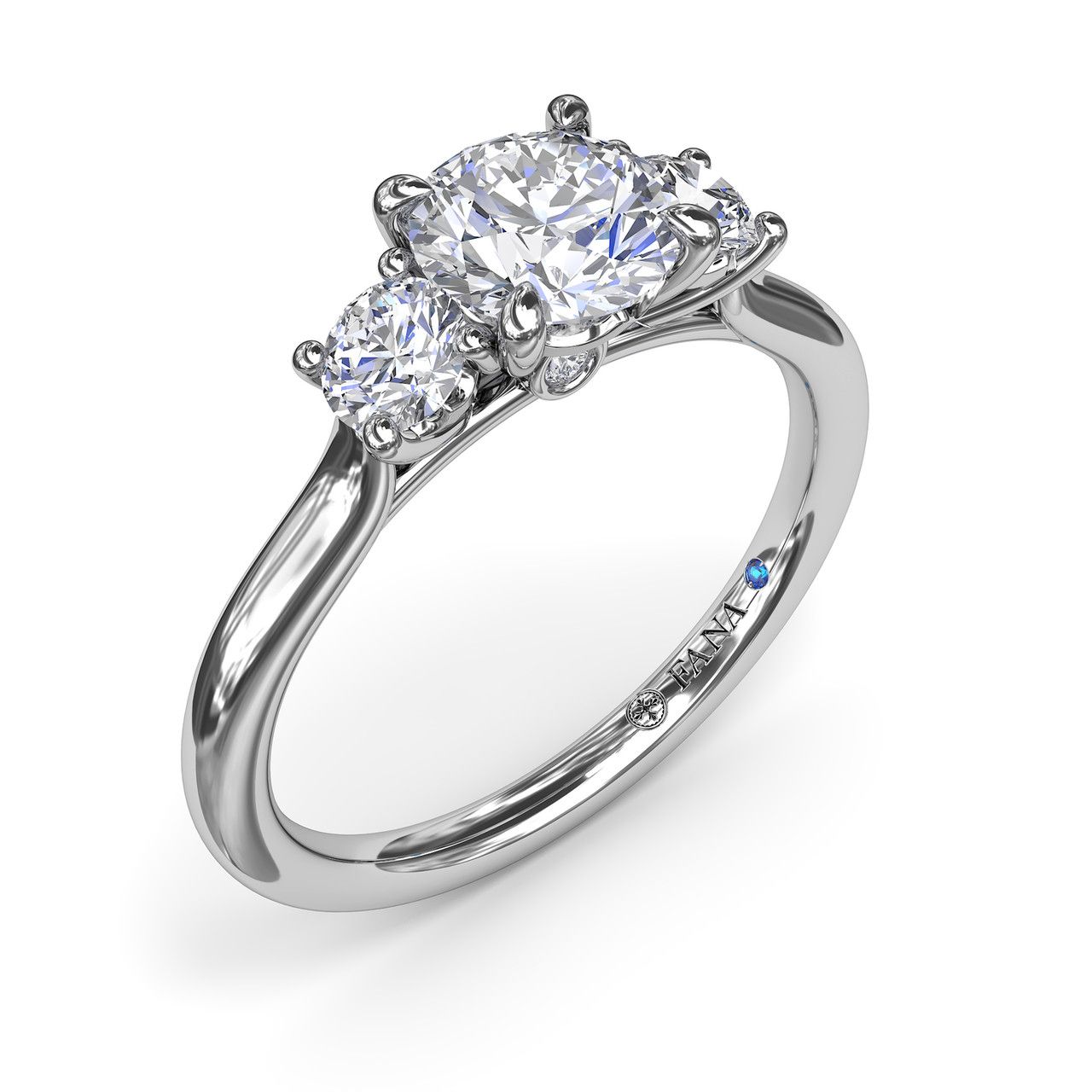 Round 3-Stone Engagement Ring Setting