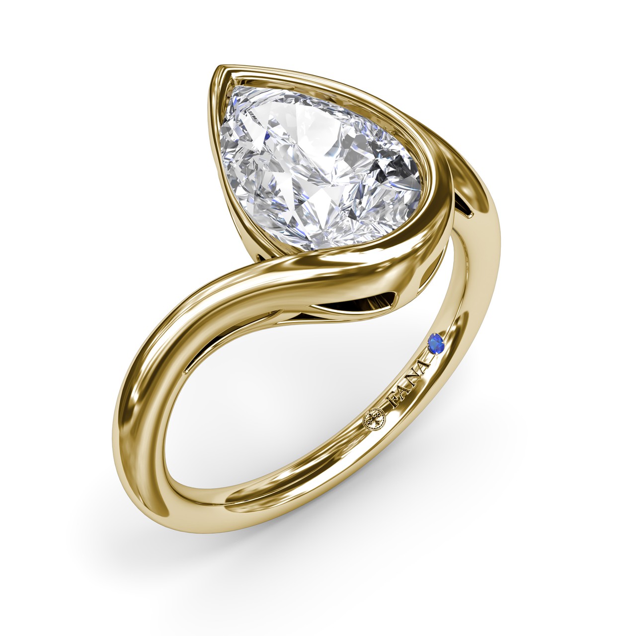14K YELLOW GOLD BEZEL REMOUNT SIZE 6.5 WITH ONE = 0.01CT ROUND BLUE SAPPHIRE    (4.27 GRAMS)