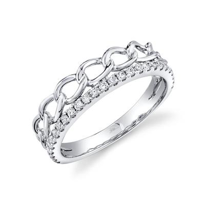 SHY CREATION 14K WHITE GOLD DIAMOND FASHION RING SIZE 7 WITH 27=0.28TW ROUND I I1 DIAMONDS