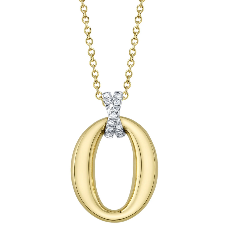 SHY CREATION 14K YELLOW & WHITE GOLD DIAMOND PENDANT WITH 11=0.04TW SINGLE CUT I I1 DIAMONDS 18