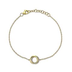 SHY CREATION 14K YELLOW GOLD DIAMOND BRACELET WITH 20=0.07TW SINGLE CUT I I1 DIAMONDS