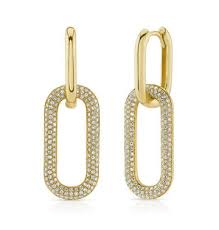 SHY CREATION 14K YELLOW GOLD DANGLE DIAMOND EARRINGS WITH 102=0.23TW SINGLE CUT I I1 DIAMONDS  (1.88 GRAMS)