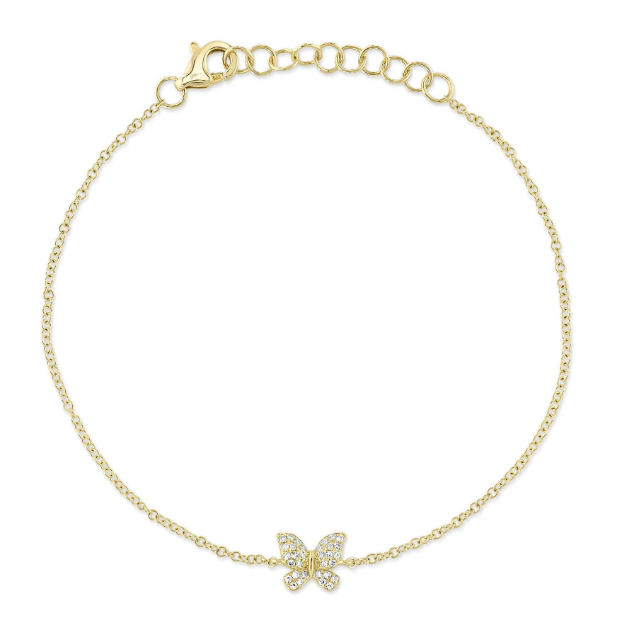 SHY CREATION 14K YELLOW GOLD BUTTERFLY DIAMOND 7