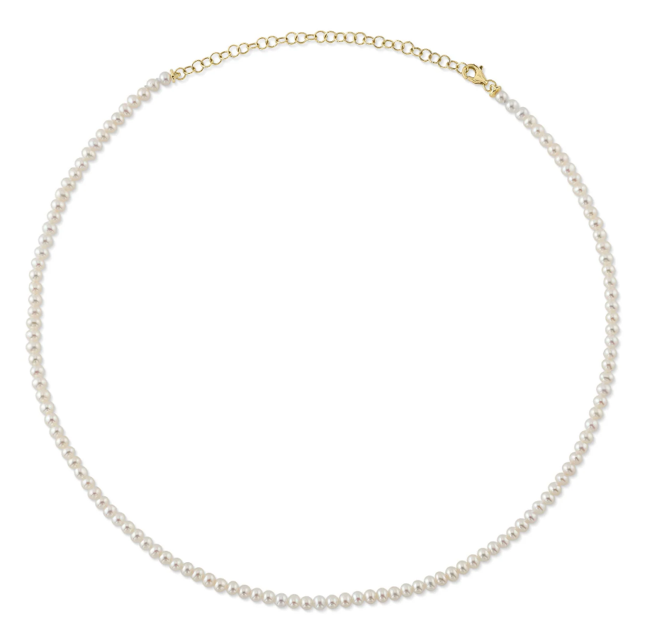 SHY CREATION 14K YELLOW GOLD CULTURED PEARL STRAND ADJUSTABLE 18