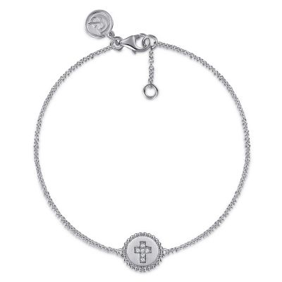 BUJUKAN COLLECTION STERLING SILVER CROSS SATIN CABLE LINK 7