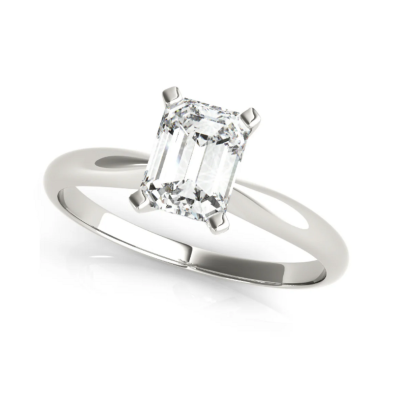 Emerald Solitaire Engagement Ring