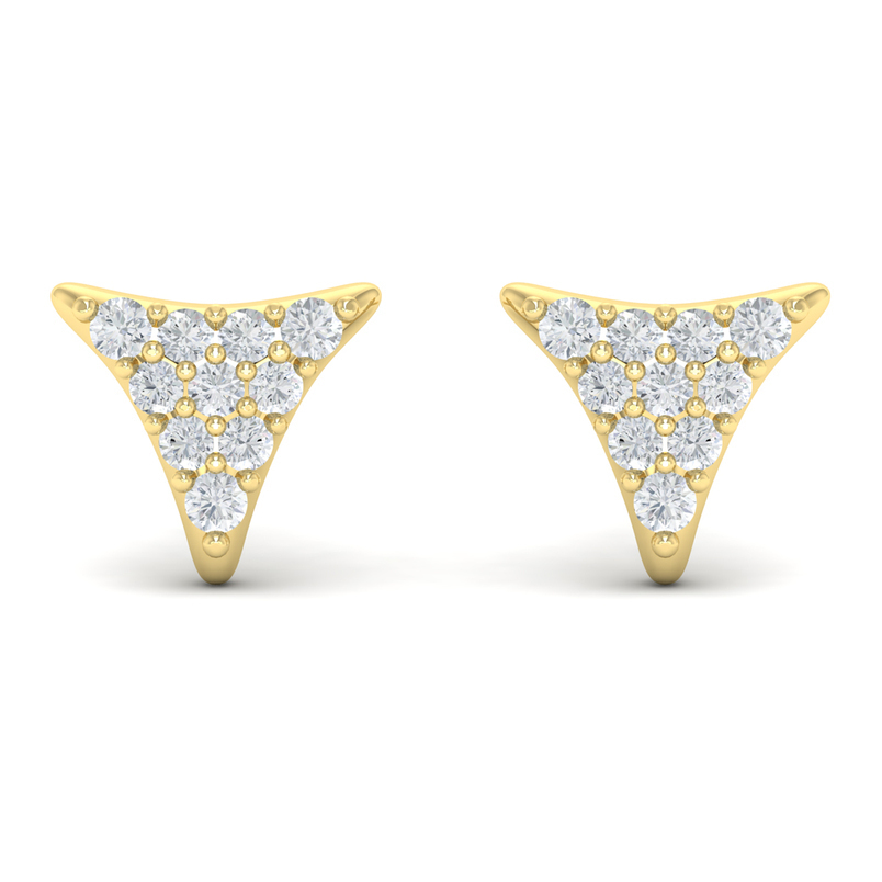 14K YELLOW GOLD STUD DIAMOND EARRINGS WITH 20=0.30TW ROUND G-H VS2-SI1 DIAMONDS