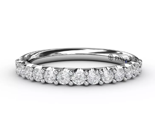 14 KARAT WHITE GOLD RING SIZE 6.5 WITH 15=0.53TW ROUND G-H COLOR VS2-SI1 CLARITY DIAMONDS AND ONE ROUND BLUE SAPPHIRE   (2.38 GRAMS)