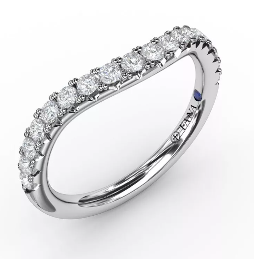 14 KARAT WHITE GOLD DIAMOND ANNIVERSARY RING SIZE 6.5 WITH 18=0.36TW ROUND G-H COLOR VS2-SI1 CLARITY DIAMONDS AND ONE ROUND BLUE SAPPHIRE  (2.41 GRAMS)
