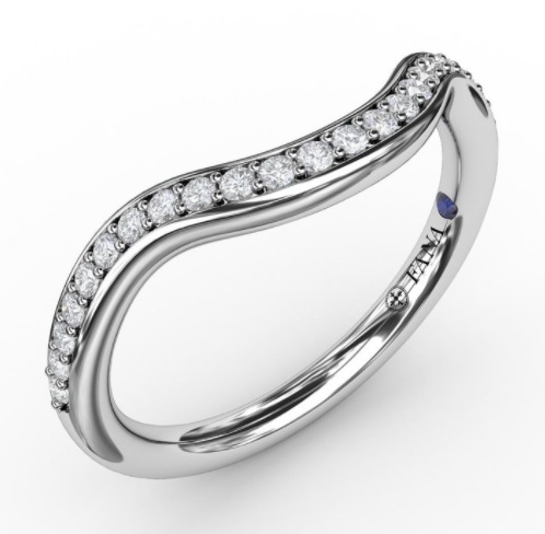 14 KARAT WHITE GOLD DIAMOND ANNIVERSARY RING SIZE 6.5 WITH 25=0.21TW ROUND G-H COLOR VS2-SI1 CLARITY DIAMONDS AND ONE ROUND BLUE SAPPHIRE