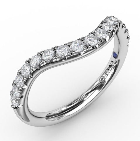 14 KARAT WHITE GOLD DIAMOND ANNIVERSARY RING SIZE 6.5 WITH 17=0.34TW ROUND G-H COLOR VS2-SI1 CLARITY DIAMONDS AND ONE ROUND BLUE SAPPHIRE  (2.61 GRAMS)