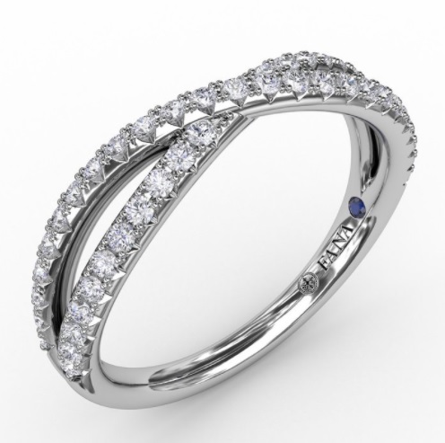 Crisscross Diamond Anniversary Ring