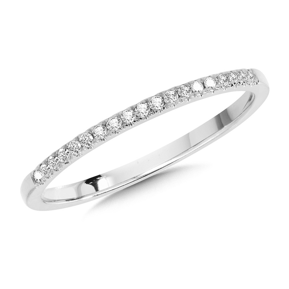 10K WHITE GOLD DIAMOND FASHION RING SIZE 7 WITH 19=0.10TW ROUND H-I I1 DIAMONDS   (1.20 GRAMS)