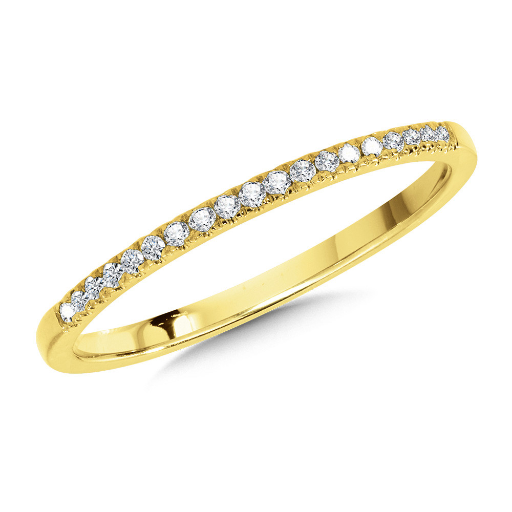 14K YELLOW GOLD DIAMOND FASHION RING SIZE 7 WITH 19=0.10TW ROUND H-I I1 DIAMONDS  (1.36 GRAMS)