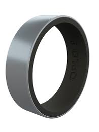 QALO WOMENS SILVER/BLACK BLANK STRATA RING SIZE 05