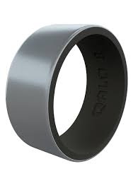 QALO MENS SILVER/BLACK BLANK STRATA RING SIZE 10