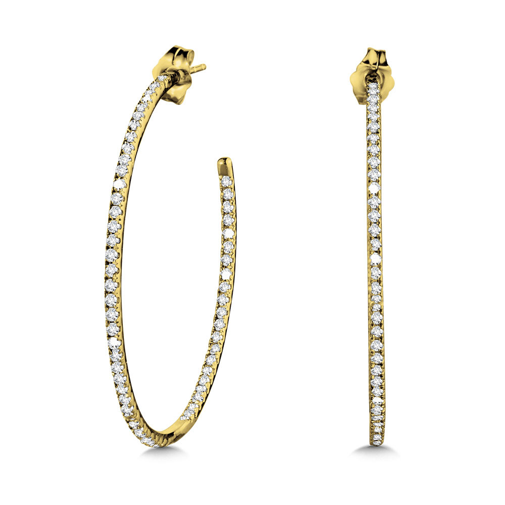 Diamond Inside Out Hoop Earrings