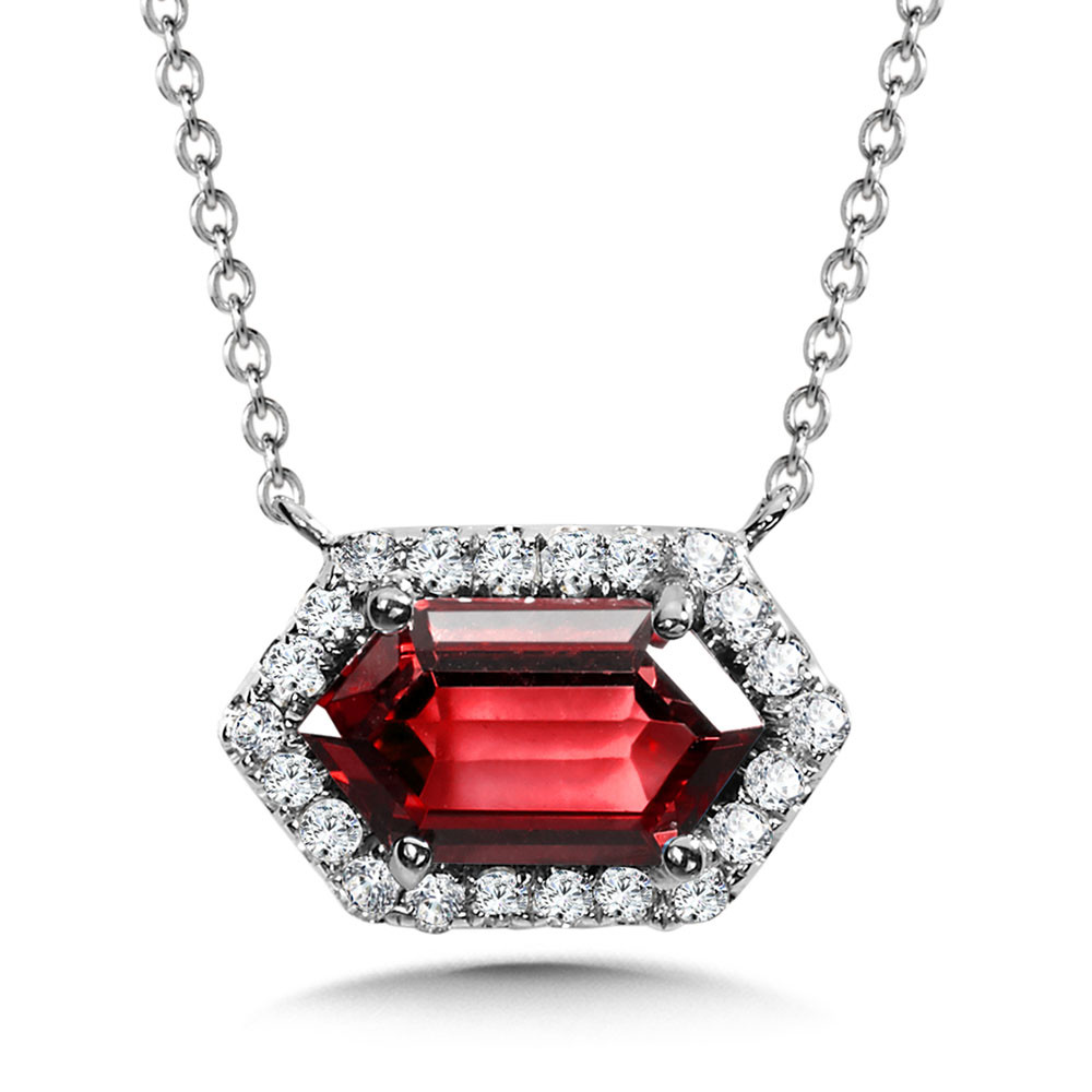 Garnet Halo Necklace