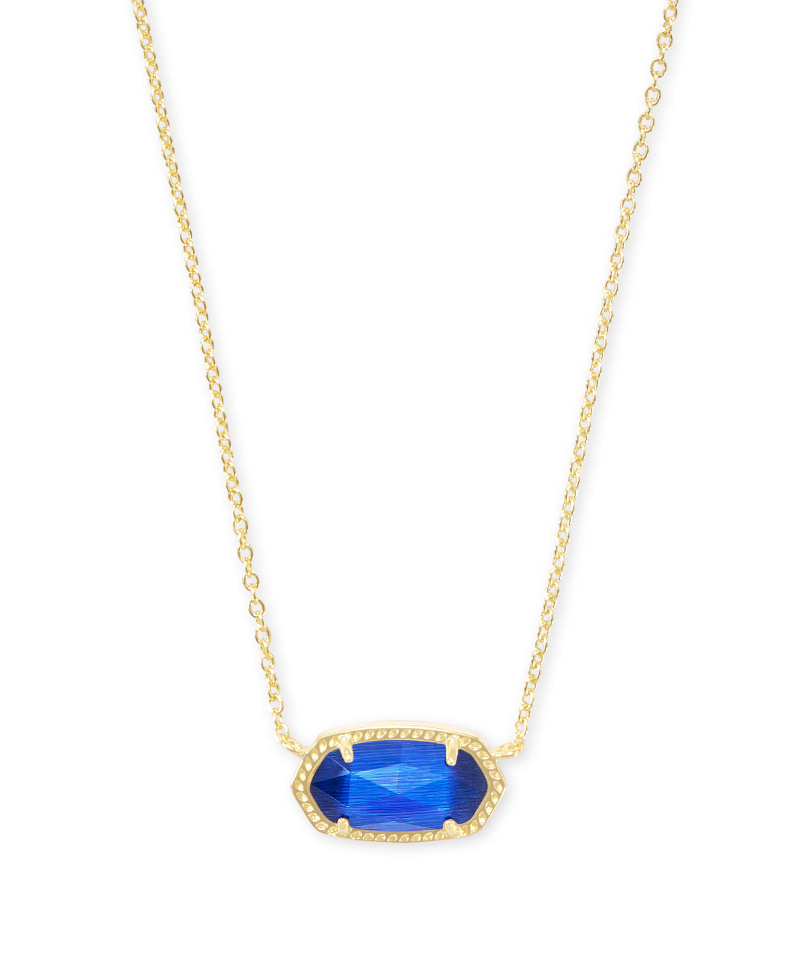 KENDRA SCOTT ELISA COLLECTION14K YELLOW GOLD PLATED BRASS FASHION NECKLACE SIZE 19 COBALT CATS EYE