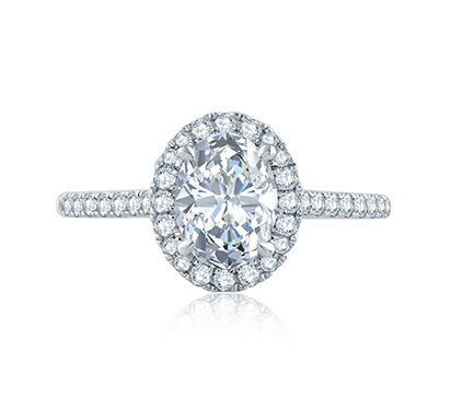 Oval Halo Engagement Ring Setting