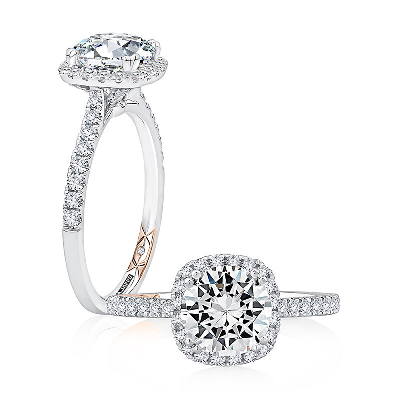 Round Halo Engagement Ring Setting