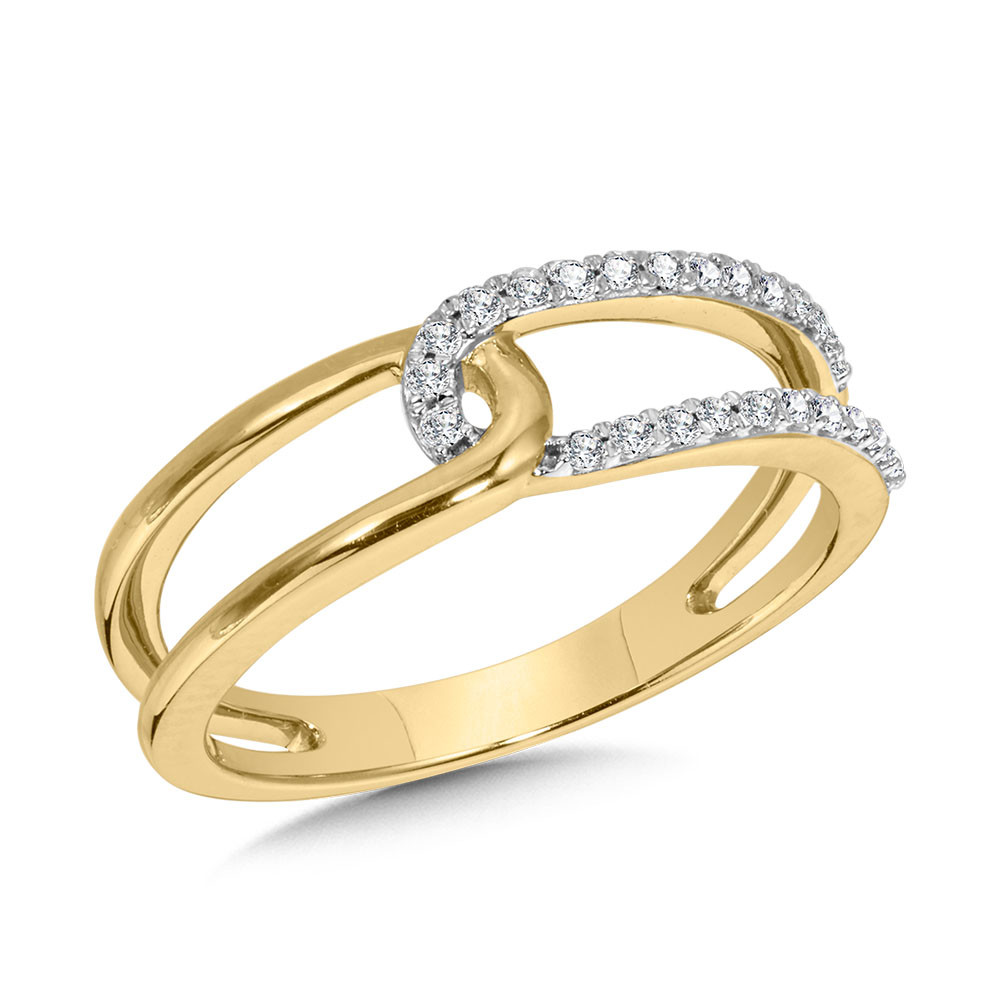 10K YELLOW GOLD DIAMOND FASHION RING SIZE 7 WITH 26=0.17TW SINGLE CUT H-I I1 DIAMONDS   (2.93 GRAMS)