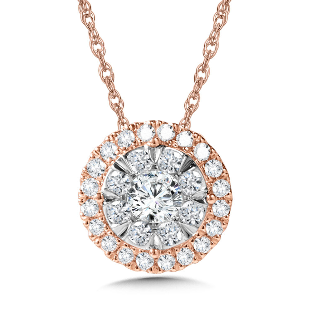 Diamond Halo Cluster Pendant