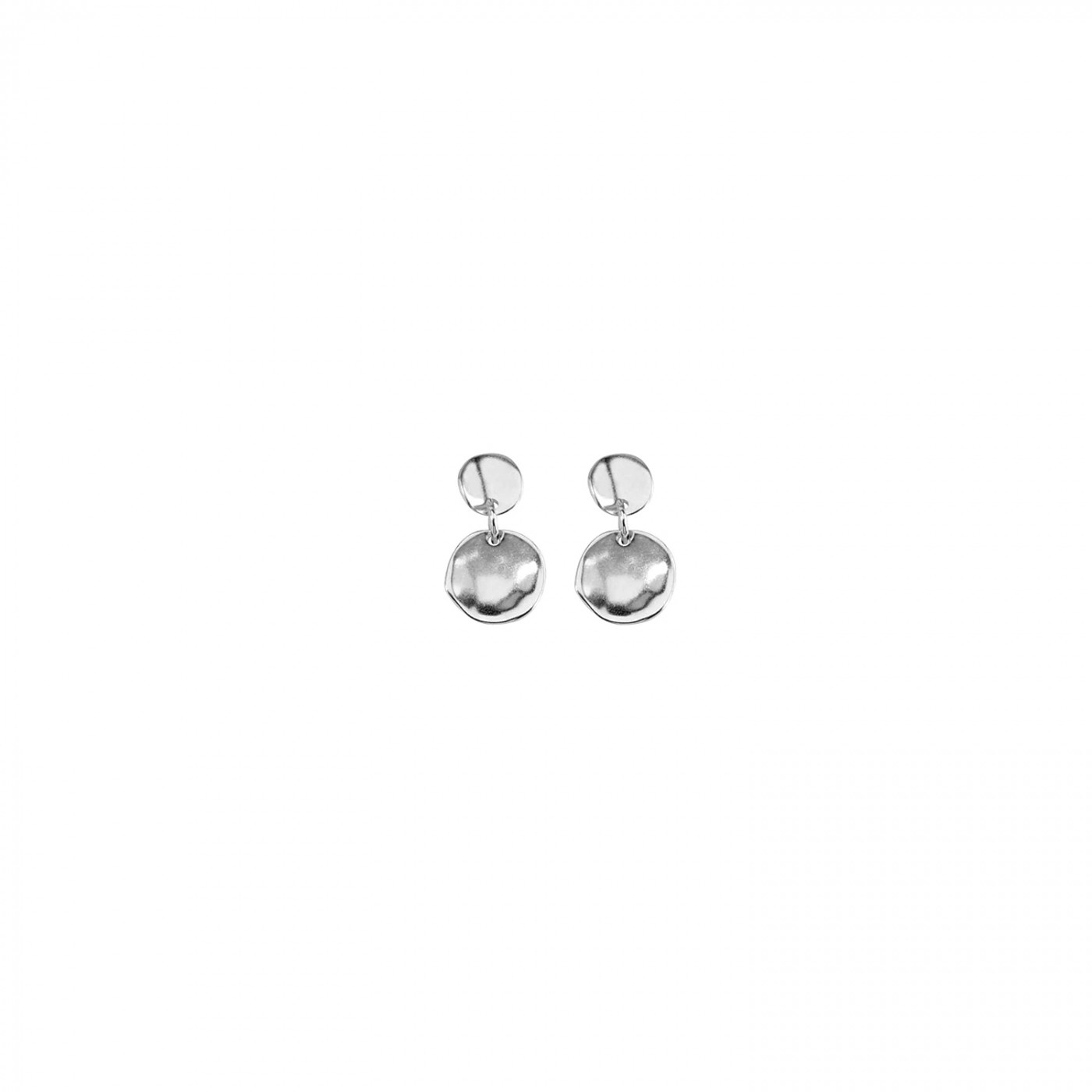 UNO DE 50 SILVER PLATED DOUBLE DISC EARRINGS 