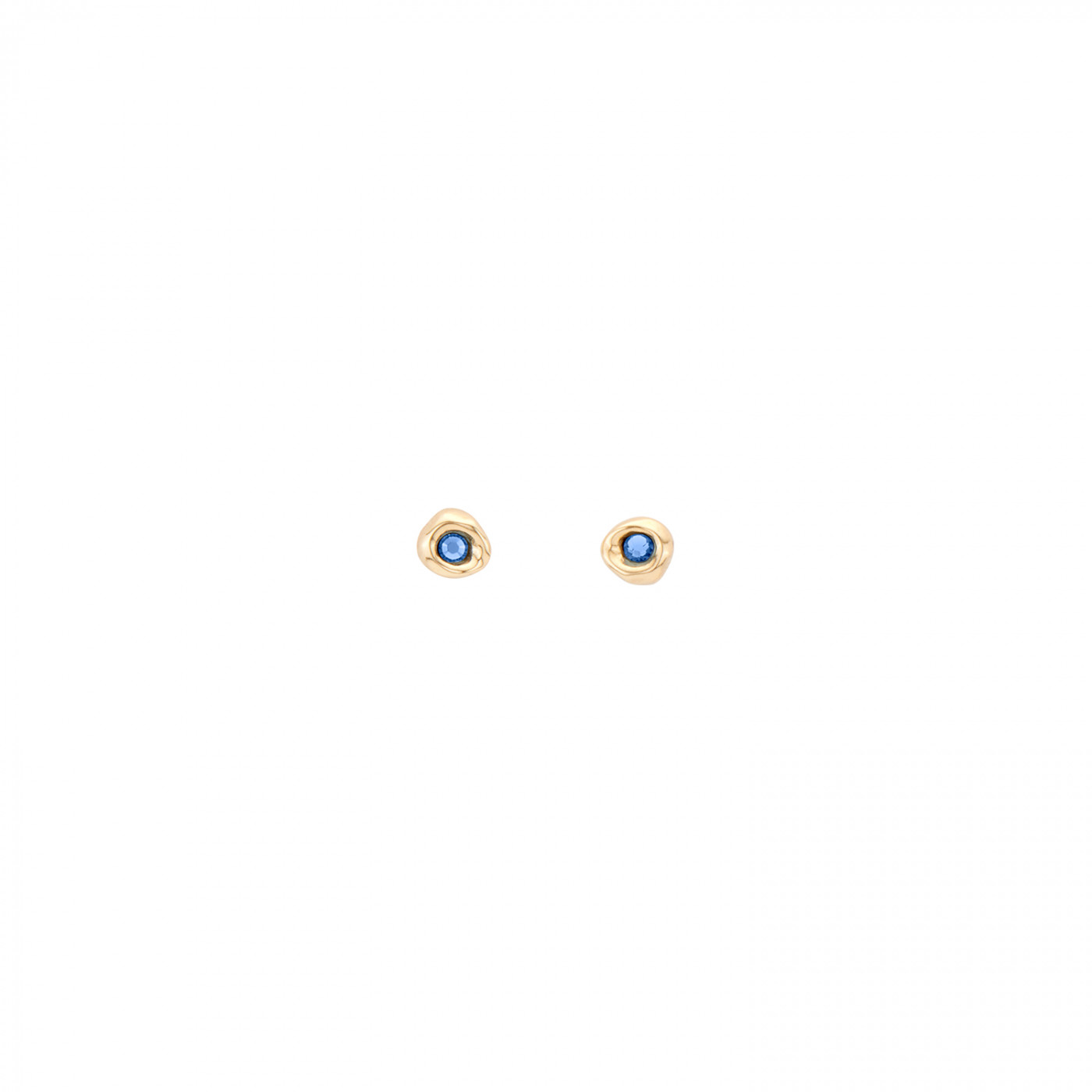 GOLD PLATED UNODE50 CIAMBELLA BLU SWARVORSKI STUDS EARRINGS