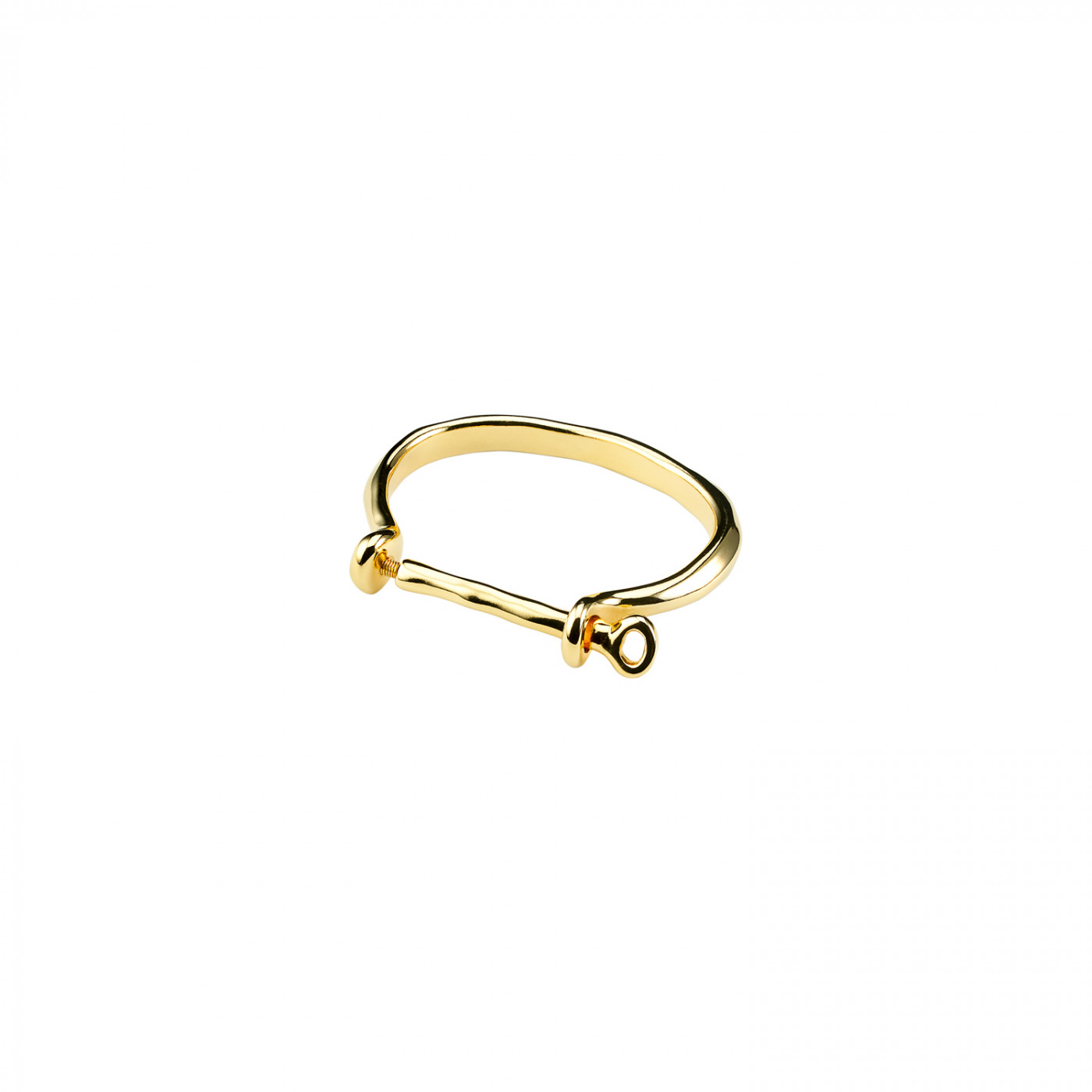 UNO DE 50 SHACKLED GOLD TONE BANGLE BRACELET SIZE MEDIUM