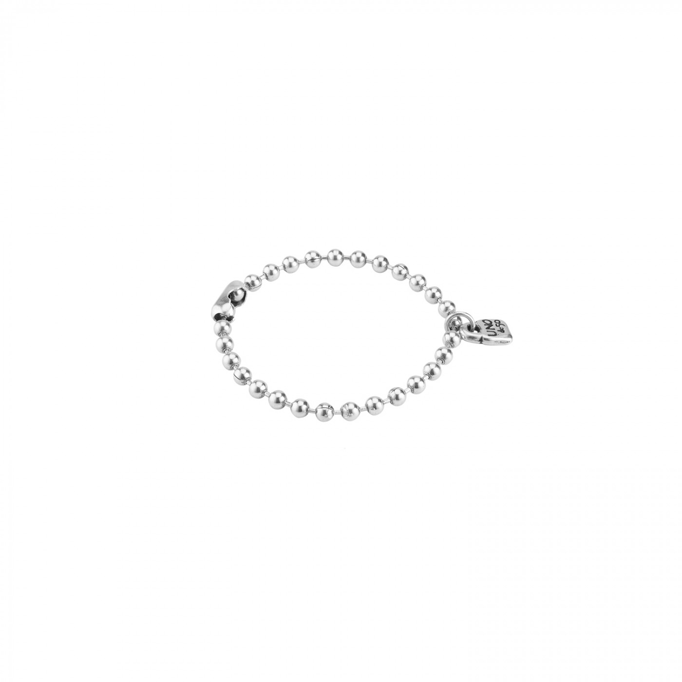 UNODE50 EMOTIONS SILVER PLATED BEADED/PADLOCK BRACELET SIZE MEDIUM