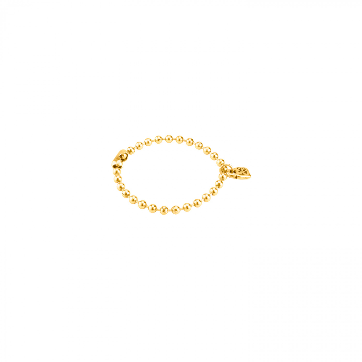 UNODE50 EMOTIONS GOLD TONE SILVER PLATED BEADED BRACELET SIZE MEDIUM