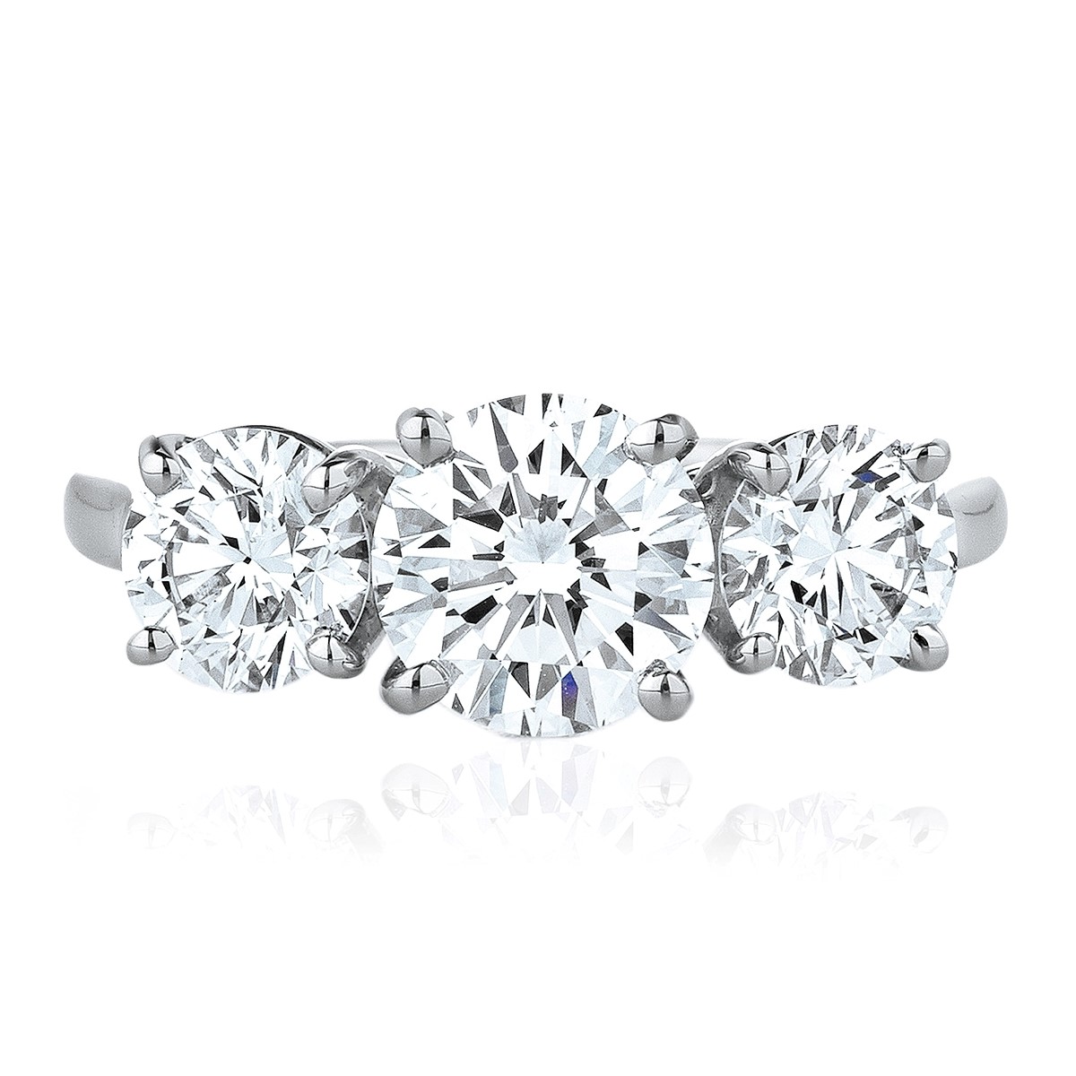 Korman Signature Platinum 3-stone Round Diamond Engagement Ring