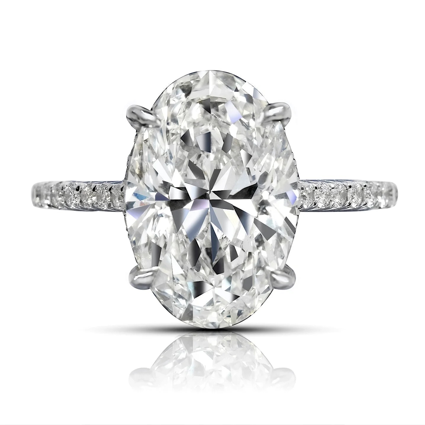 Korman Signature Platinum Oval Diamond Engagement Ring