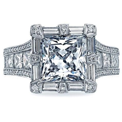 Korman Signature 3.15ct Princess Cut Diamond Engagment Ring
