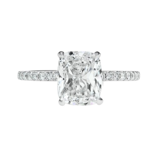 Korman Signature Platinum 3ct Cushion Cut Diamond Engagement Ring