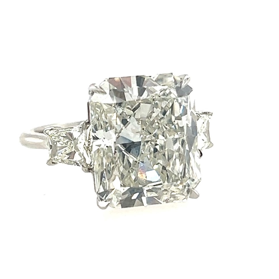 Korman Signature Platinum 3-stone Ring Radiant Engagement Ring