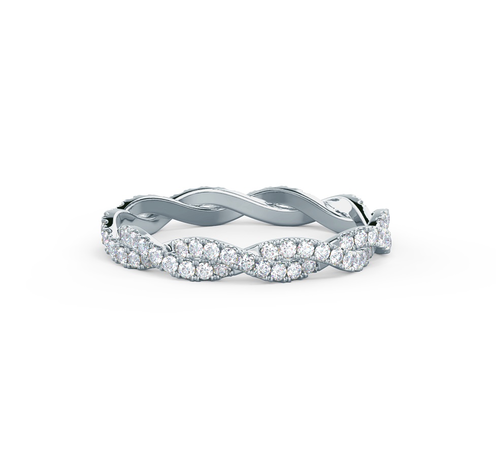 18kt Infinity Twist Diamond Pave Band