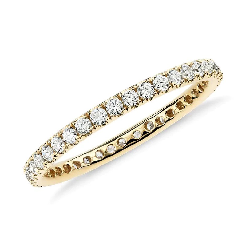 18kt Diamond 3/4 Way Band