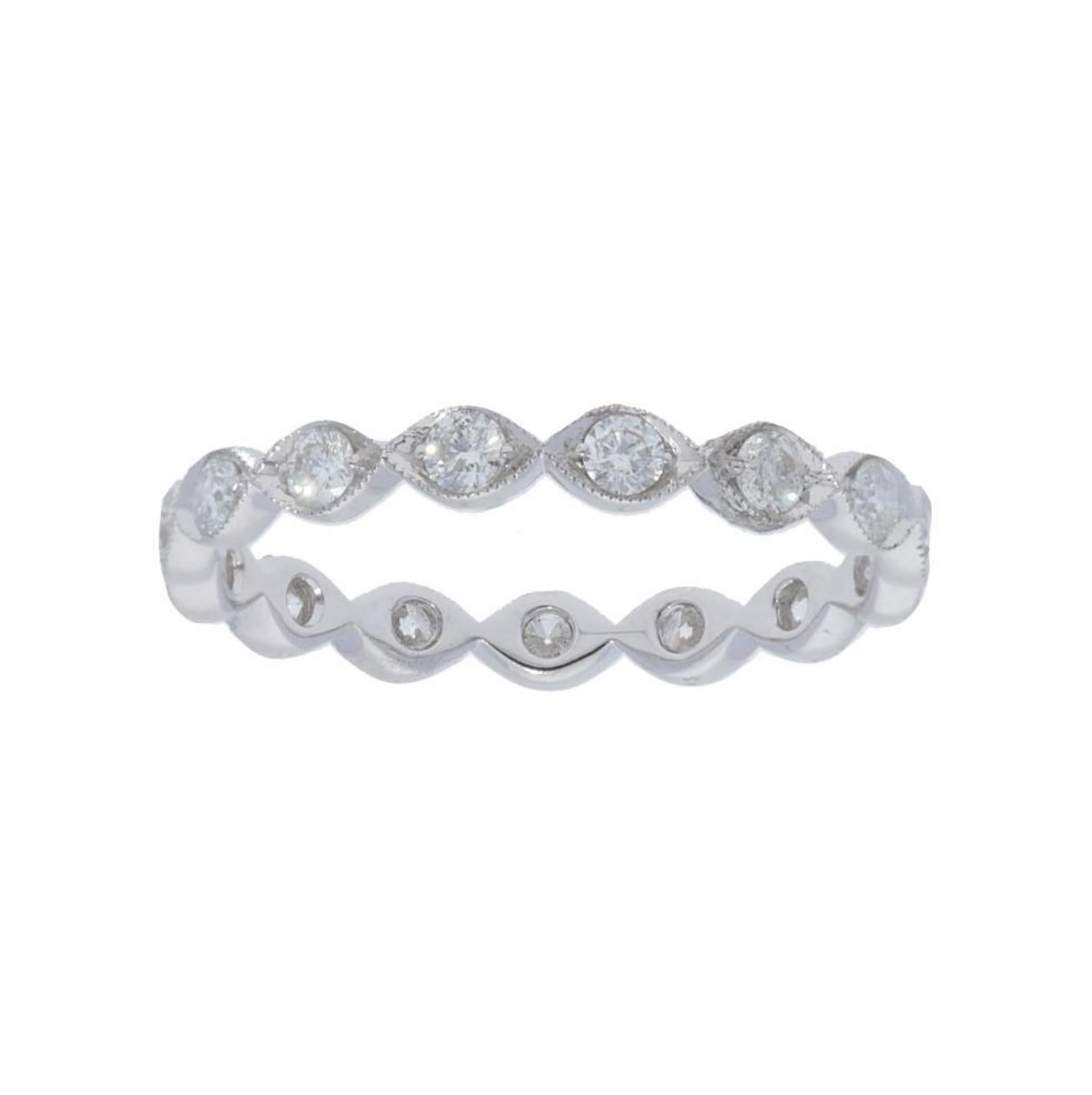 14kt Diamond Leaf Eternity Band