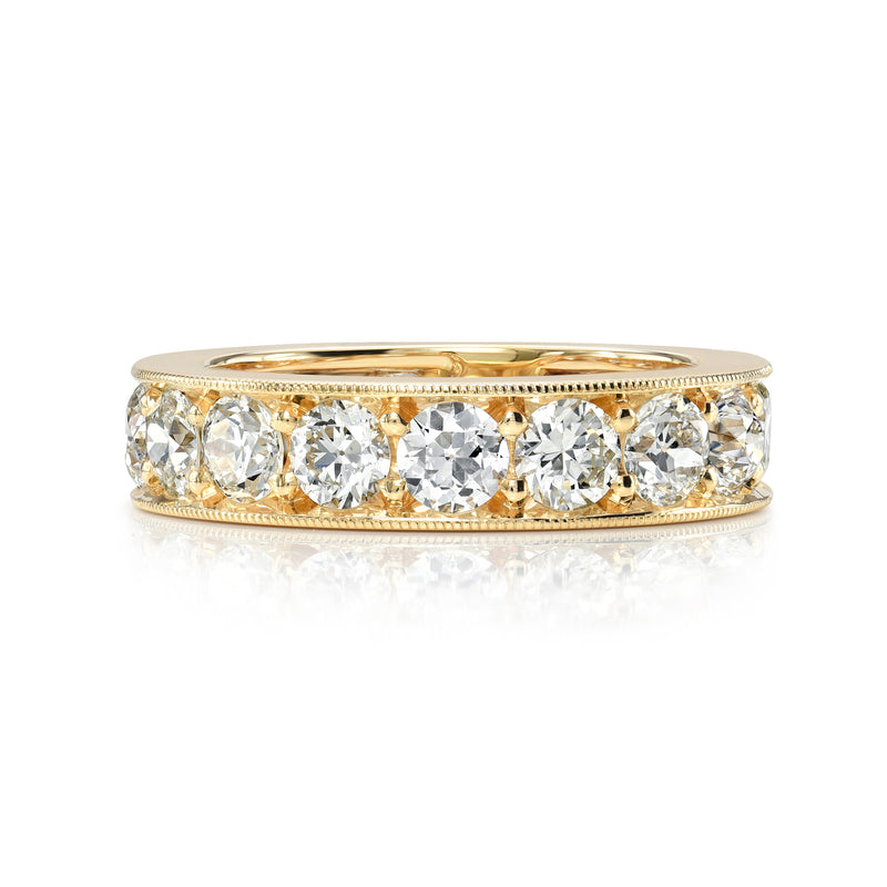 Single Stone 18kt Yellow Gold Old European Cut Diamond Eternity Band