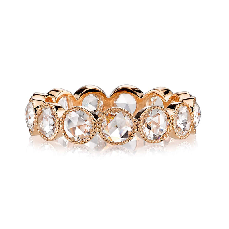 Single Stone 18kt Rose Gold Large Rose Cut Eternity Band