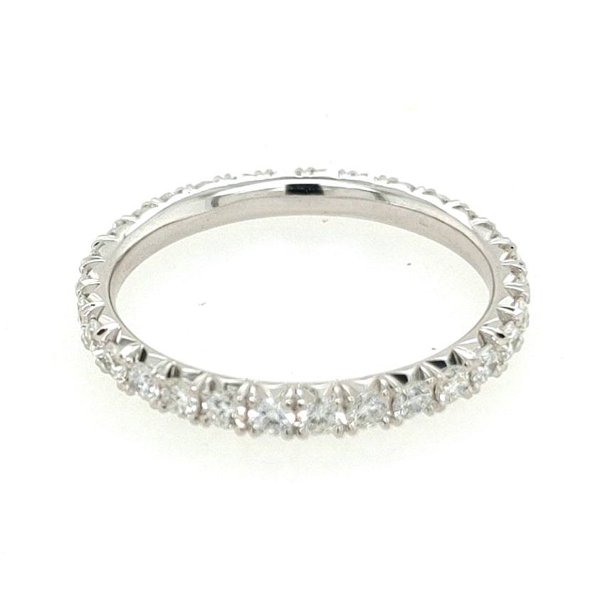 Platinum 1.02ctw 30 Ghi Si1--si2 Round Diamond Eternity Band Size 8