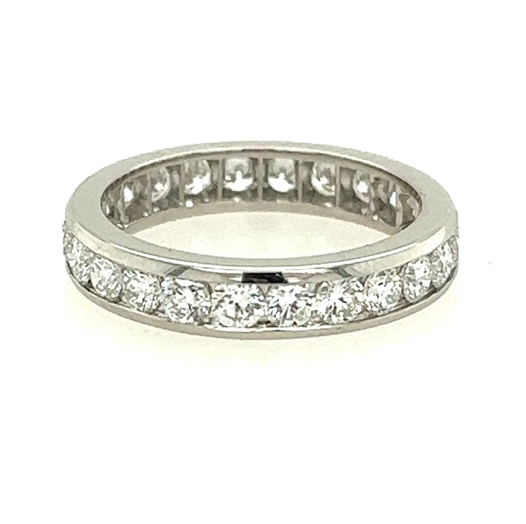 Oscar Heyman Platinum 3.50mm Round Diamonds Channel Set Eternity Band 24d=1.60ctw Fg/vs Size 6