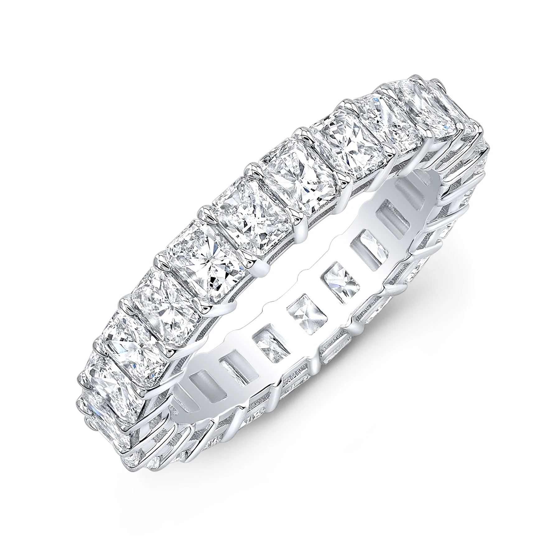 18kt 5.98ct Radiant Cut Diamond Eternity Band
