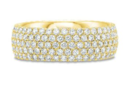 18k Yellow Gold 2.70ctw 205 G Si1 French Cut Pave Diamond 5-row Comfort Fit Eternity Band Size 7