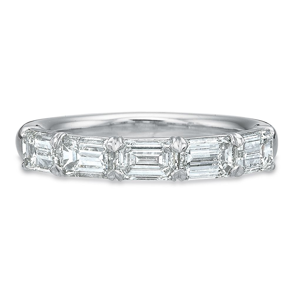 18kt 5-stone Emerald Cut East West Diamond Band