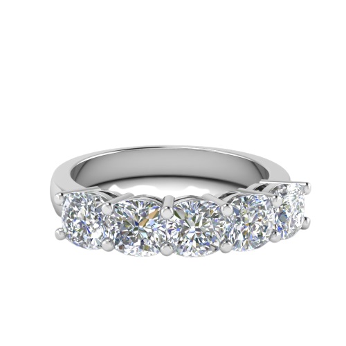 Korman Signature 18kt White Gold 5-stone Cushion Cut Diamond Band