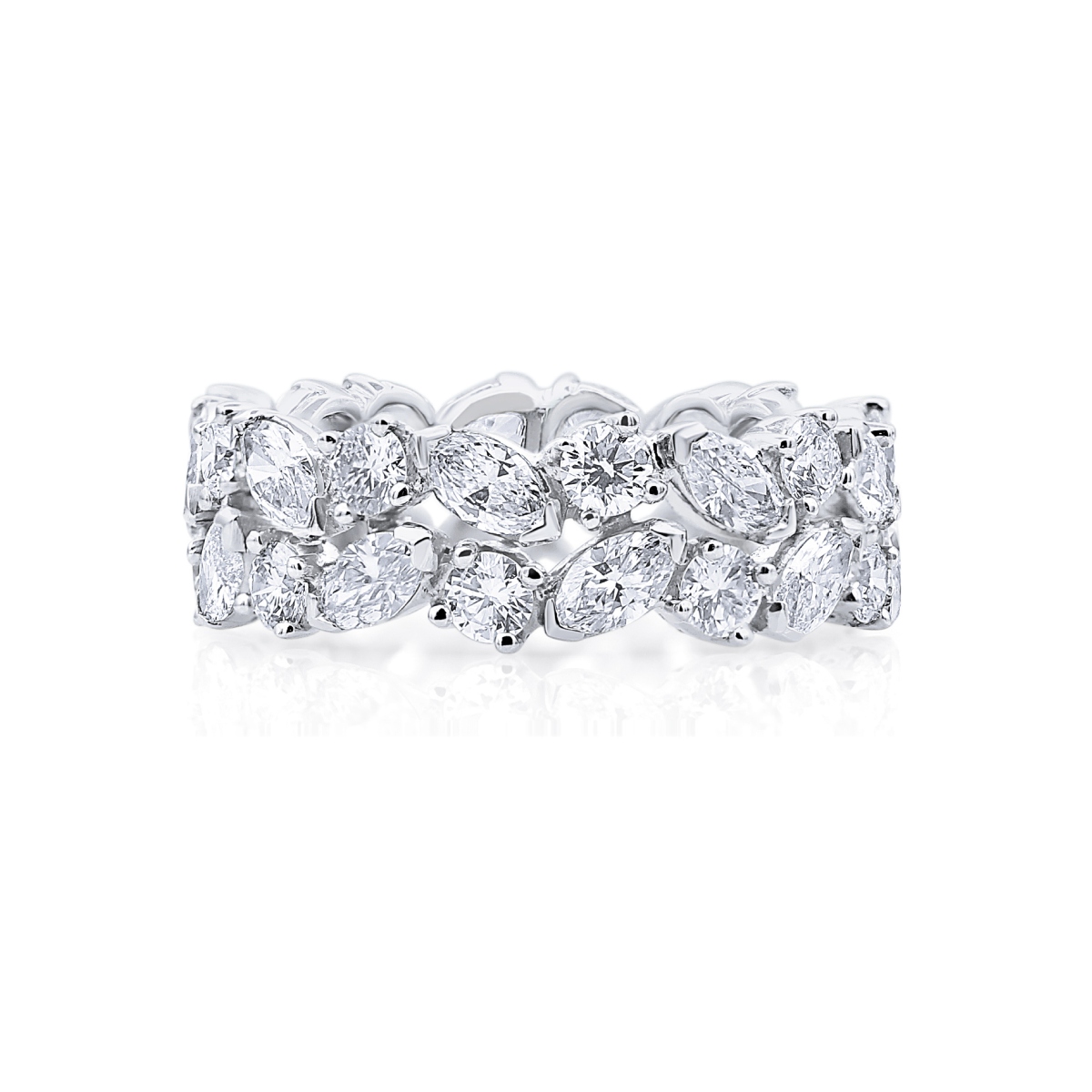 Marquise Diamond Double Stack Eternity Band